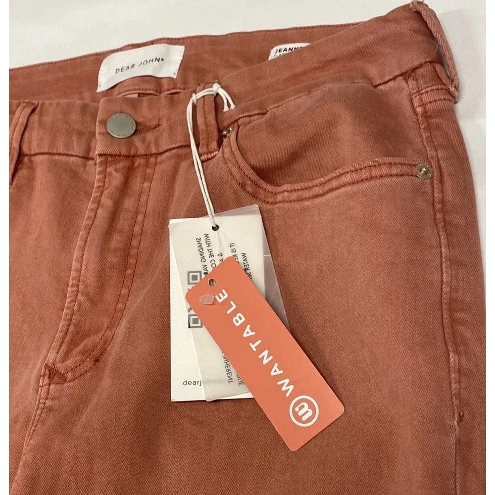 DEAR JOHN‎ JEANNE FLARE JEAN TERRACOTTA SALMON RED  WOMEN'S SIZE 30
